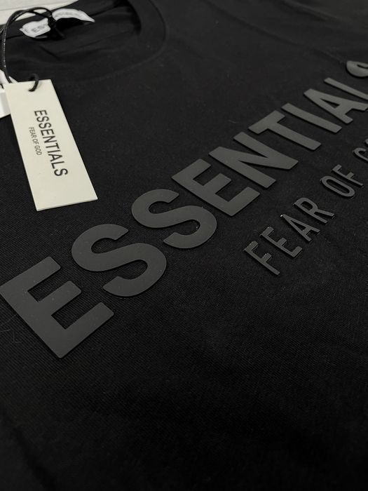 ESSENTIALS мужская брендовая футболка черная