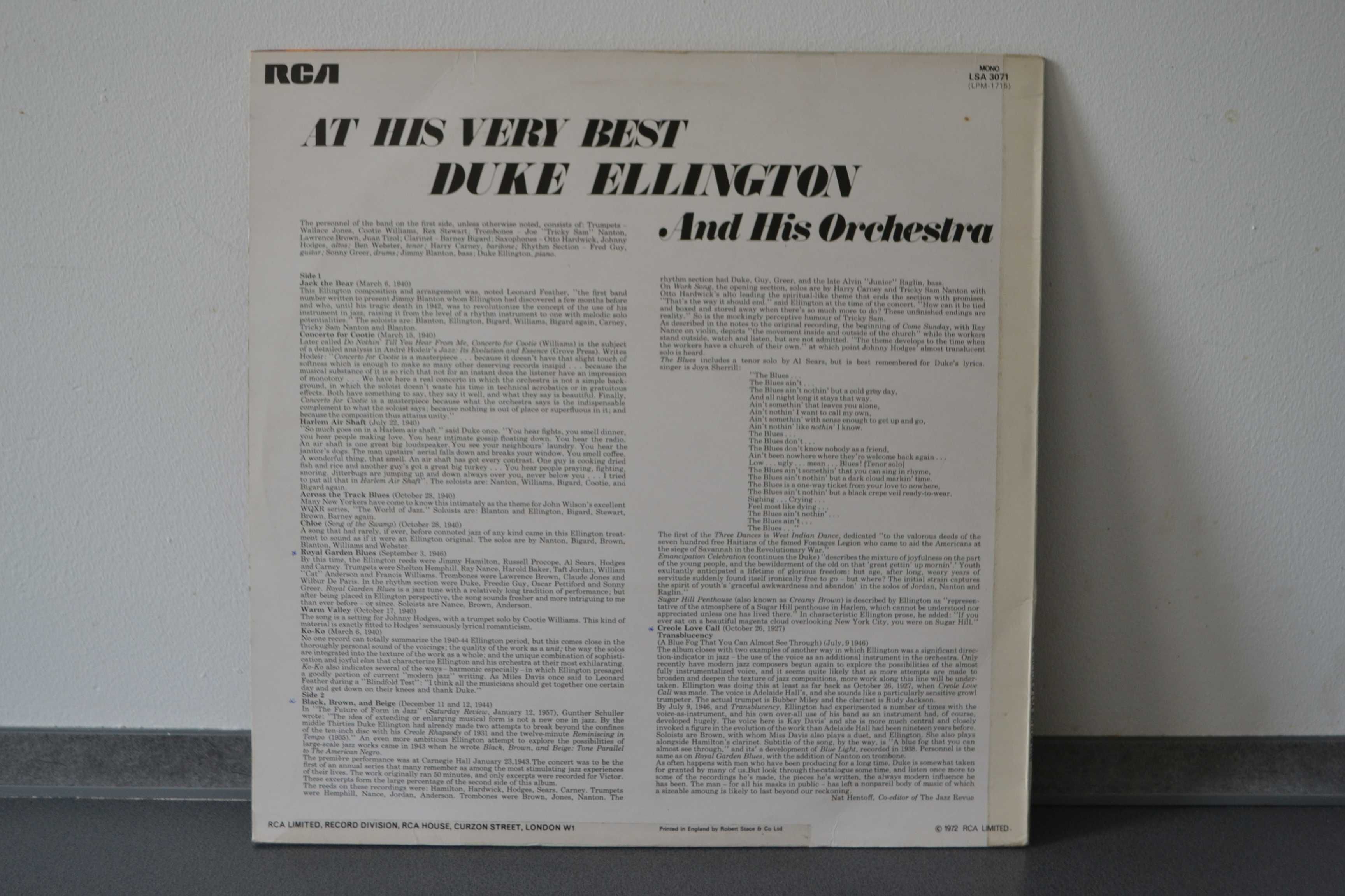 At His Very Best  Duke Ellington And His Orchestra  Winyl