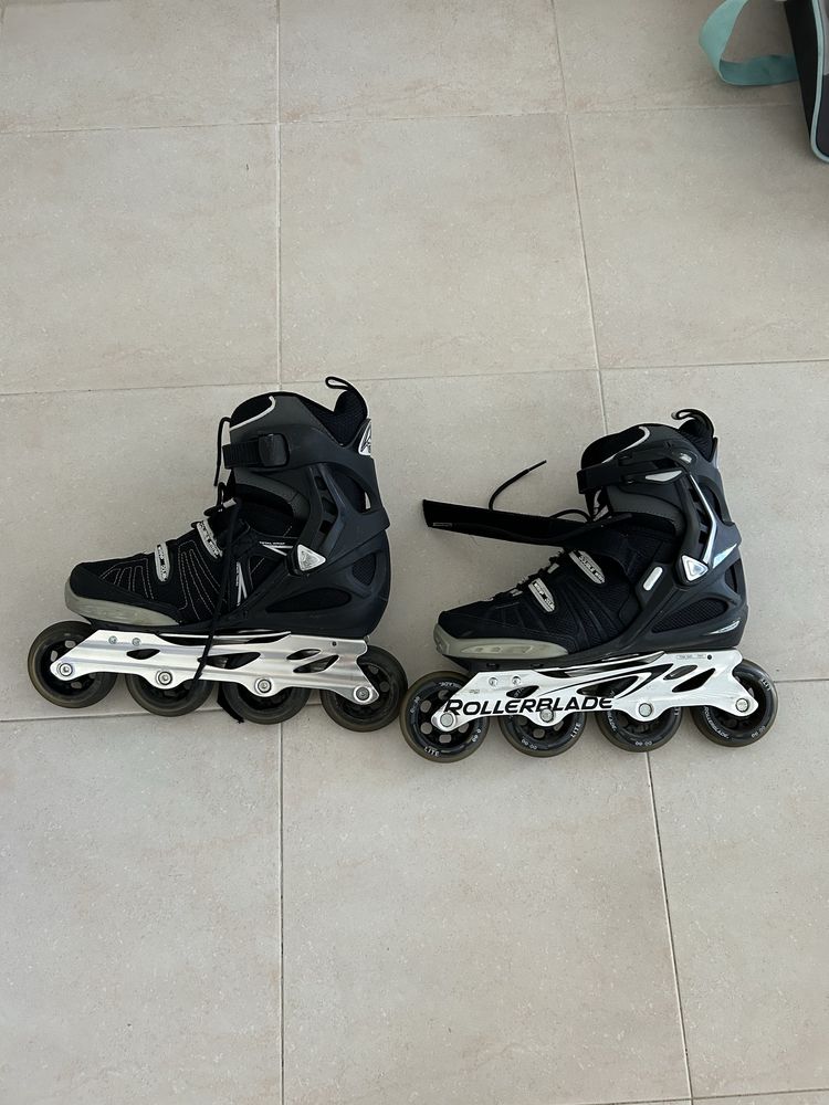 Patins em Linha Rollerblade – Tamanho 39 – Preto e Prateado