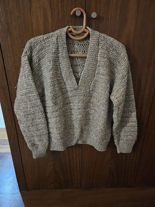 Pullover em malha feito à mão