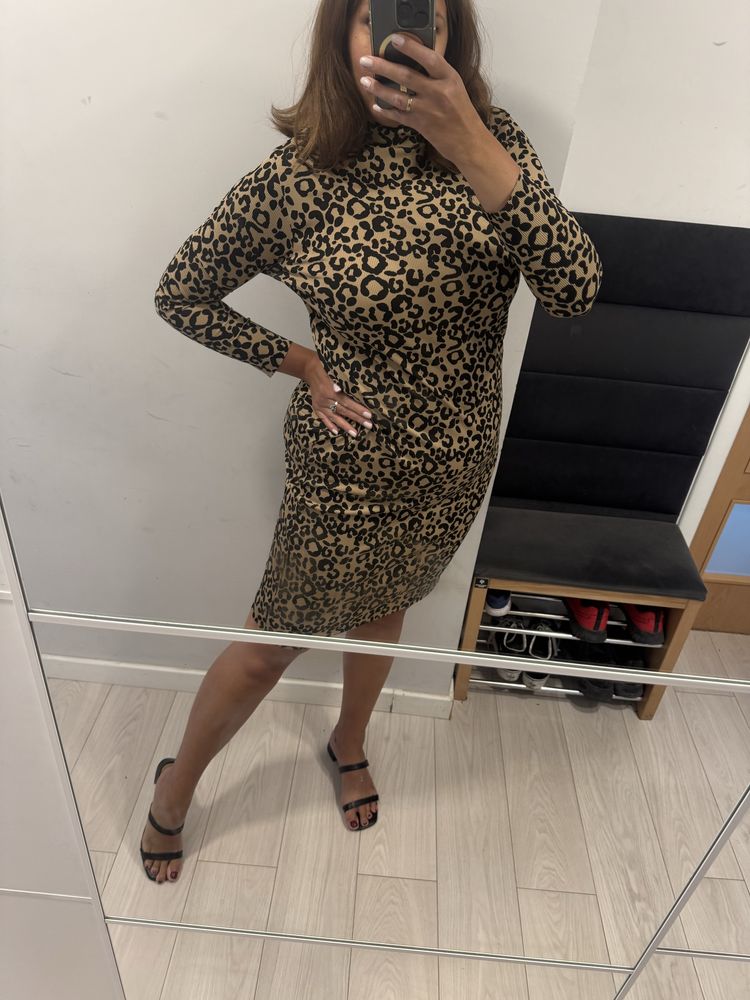 Piękna sukienka w panterka cętki animal print boohoo 44