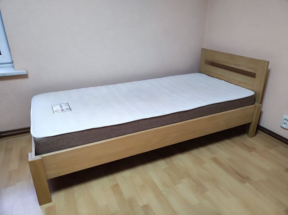Дерев'яне ліжко з ЯСЕНА + МАТРАЦ