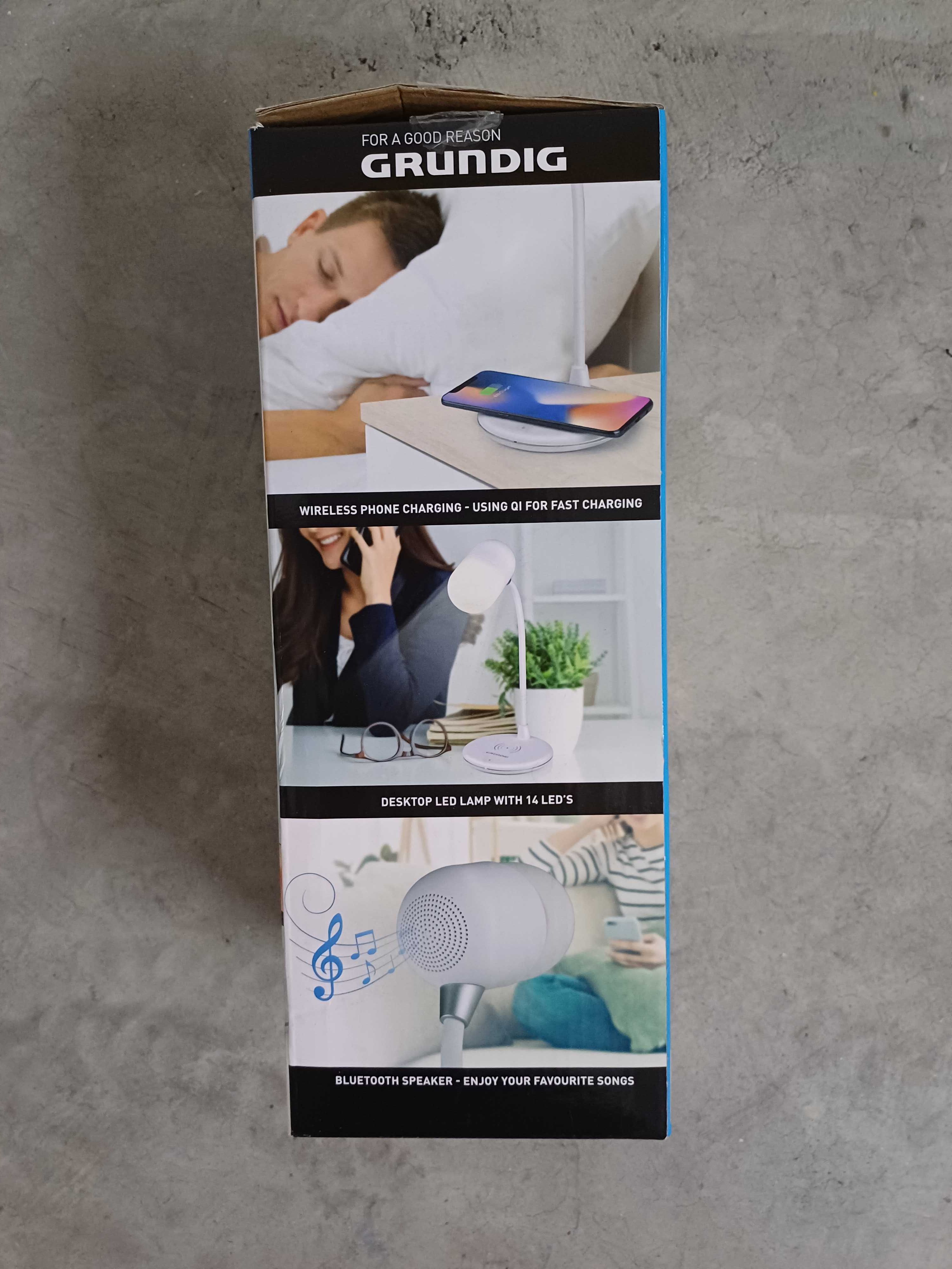 Grundig Lampada de Secretaria LED 3 em 1 carregador sem fios coluna BT