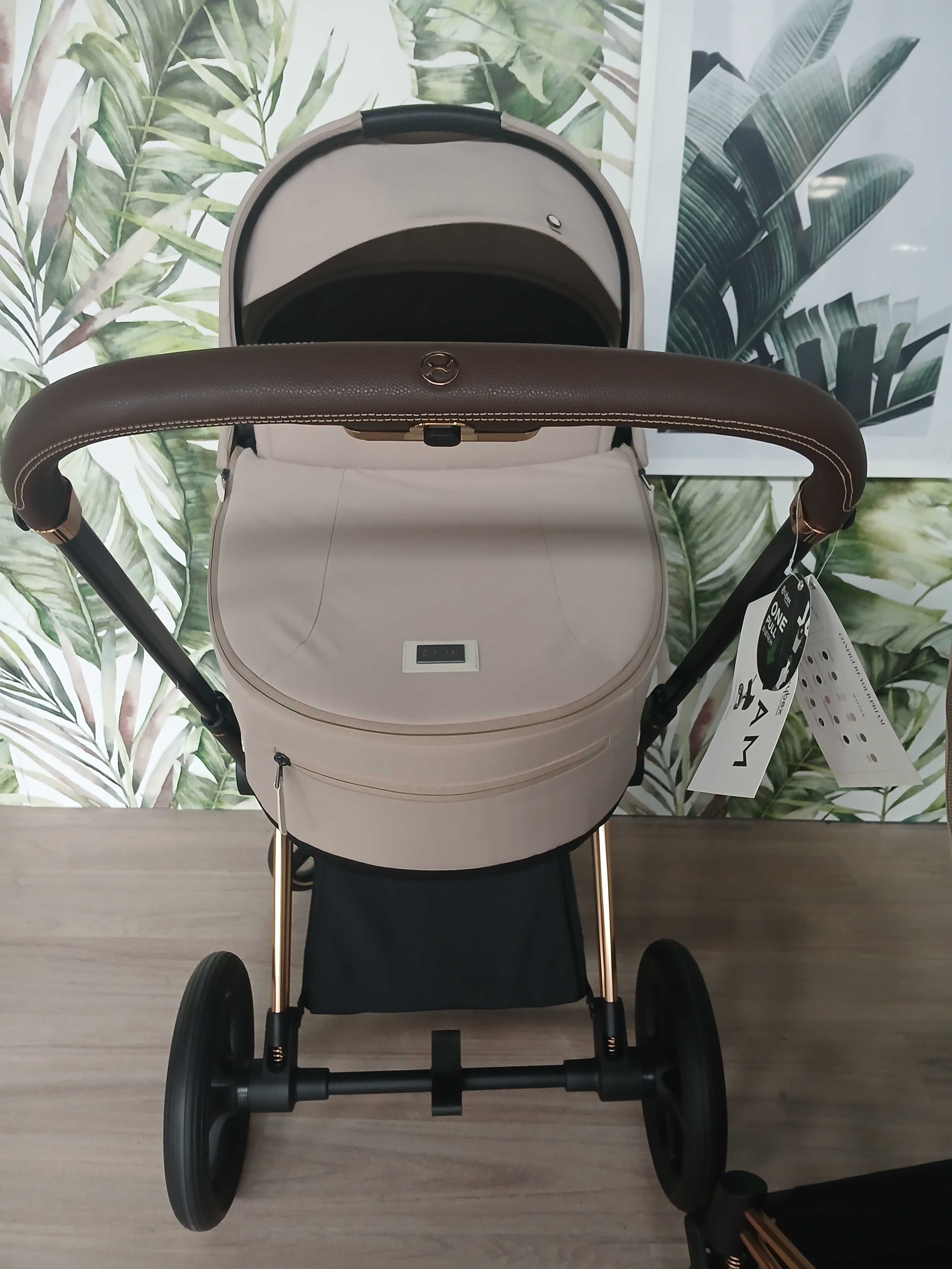 Wozek Cybex Priam 4.0 Cozy Beige zestaw 2w1 rosegold