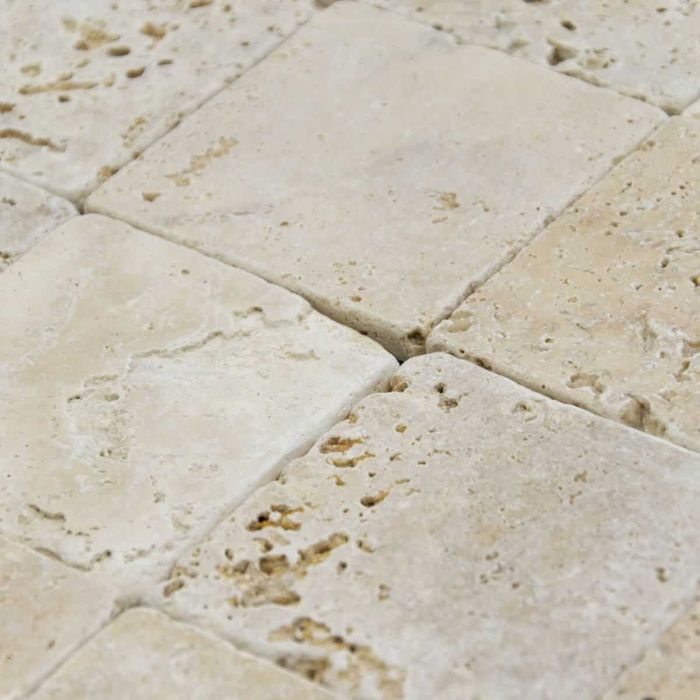 Kostki Trawertyn Classic bębnowany 10x10x1 cm kamień naturalny