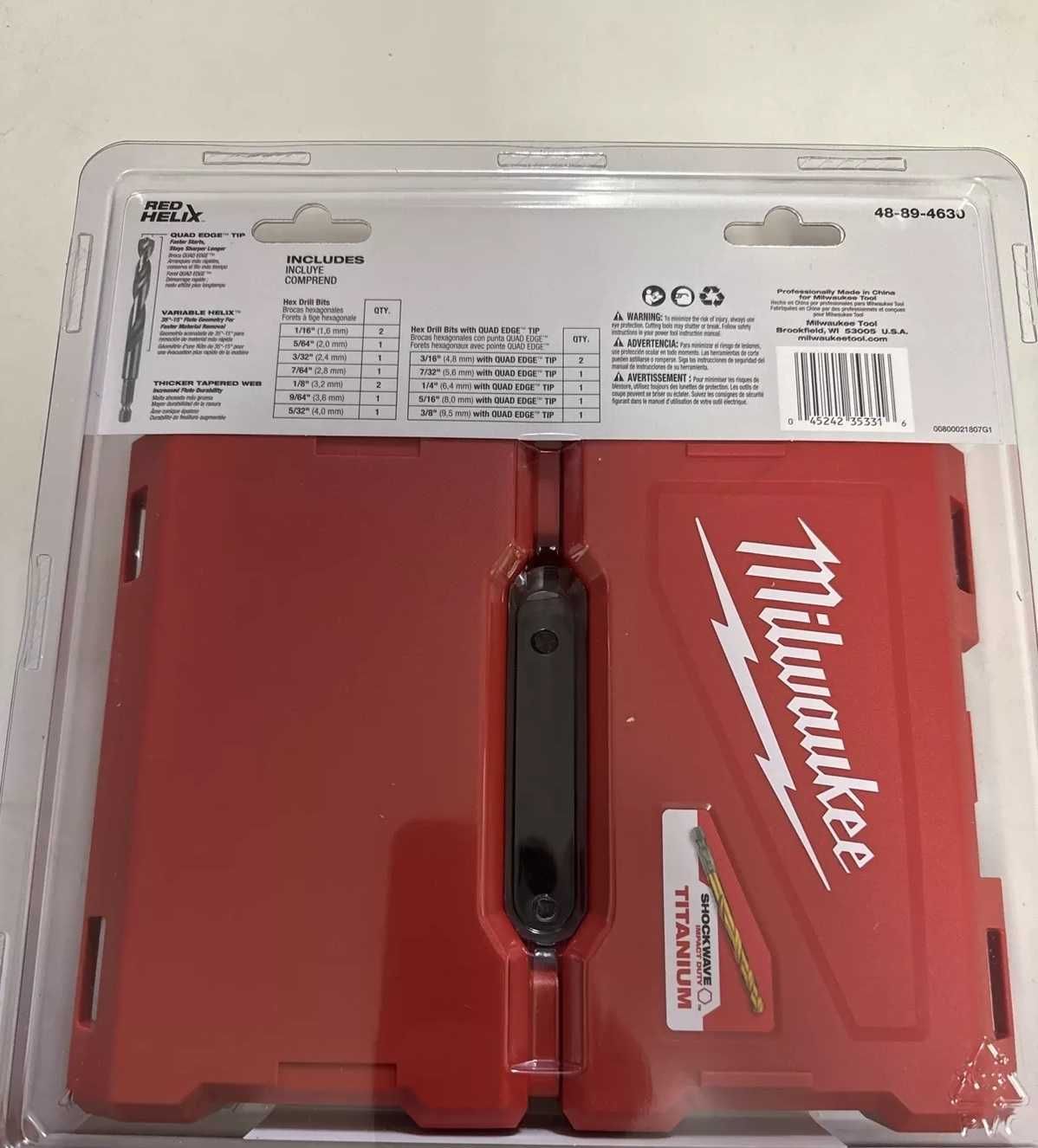 Набор сверл Milwaukee 48-89-4630 Impact Titanium Red Helix 15шт.