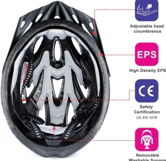 MTB Kask rowerowy dla dorosłych regulowany lekki bezpieczny 58-62 cm