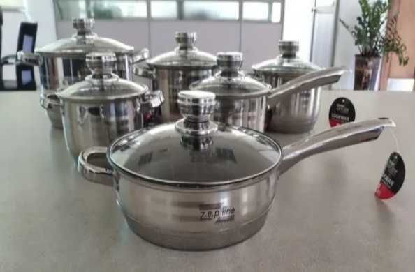 Набор стильной посуды из 12 предметов нержавеющая  сталь