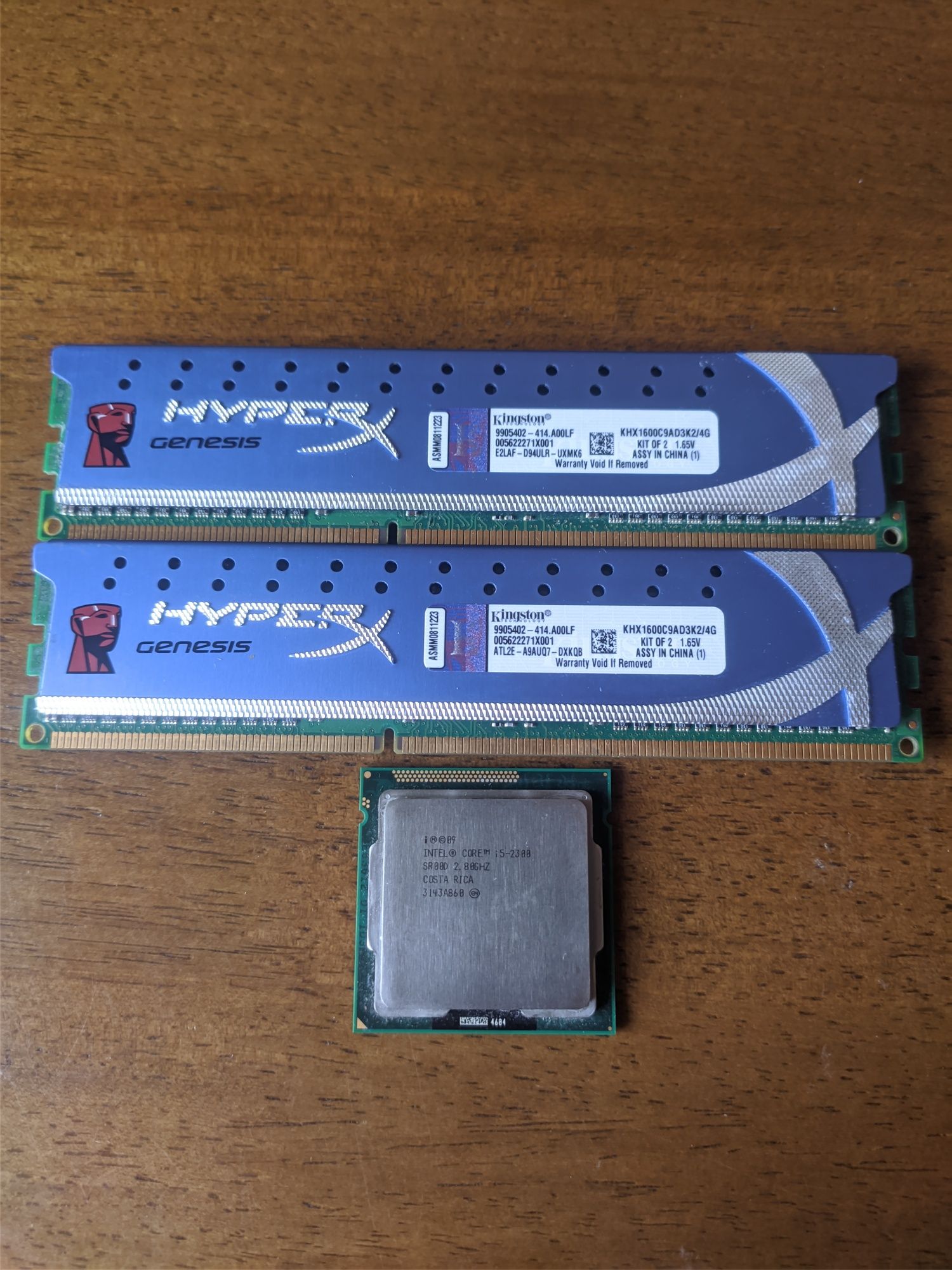 Памʼять Kingston HyperX Genesis 2х2 Gb 1600MHz. +  Intel i5 2300