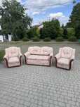 Sofa i fotele drewniane