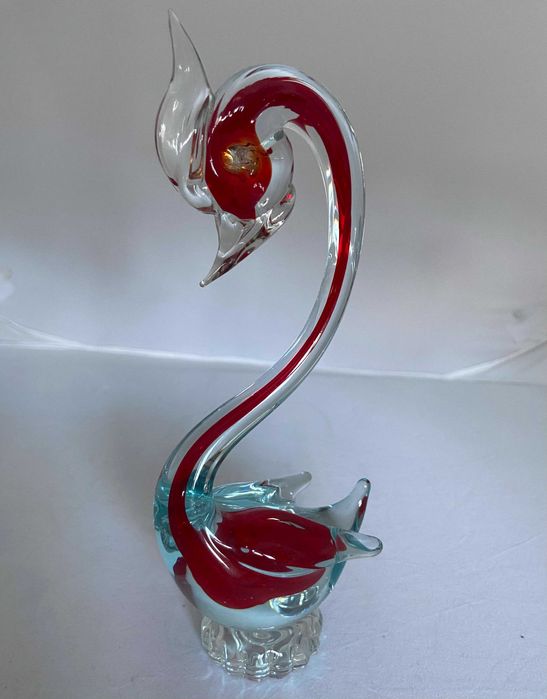 Szklana figurka czapli - Murano