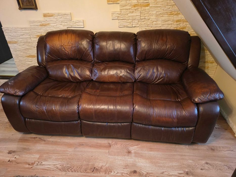 Kanapa + fotel włoska skóra miękka czytaj cały opis