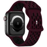 Pasek Sportowy Beline Apple Watch Silicon Bordowy/Czarny 38/40/41mm