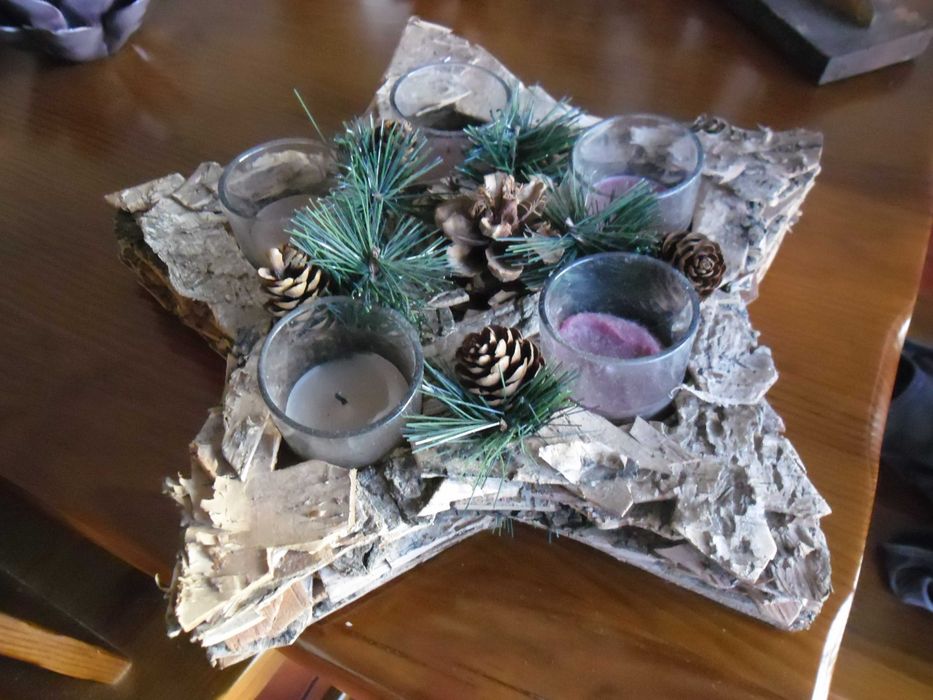 Estrela Artesanato 32cms, original para 5 velas, como nova