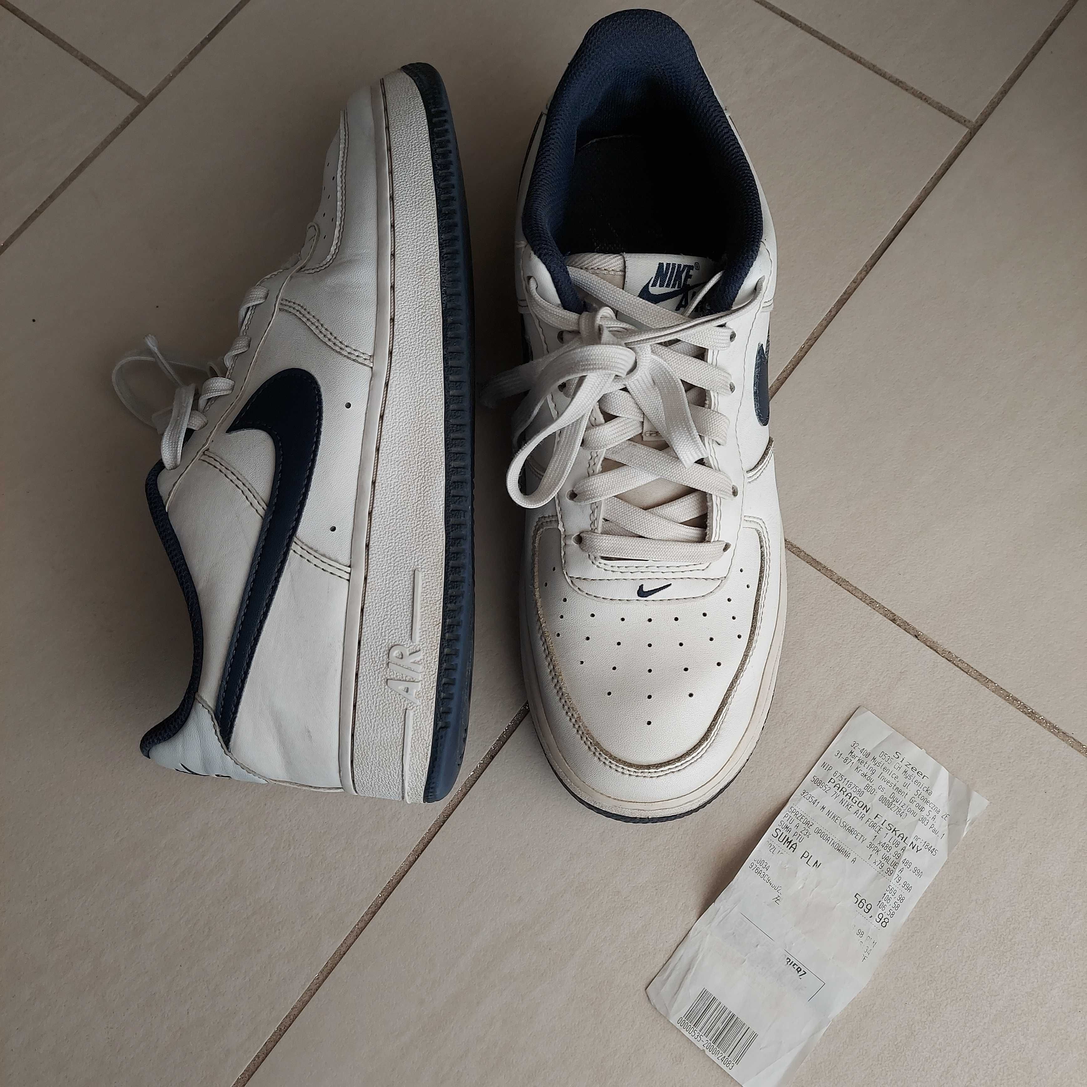 Nike Air Force rozm.40 białe paragon pudełko