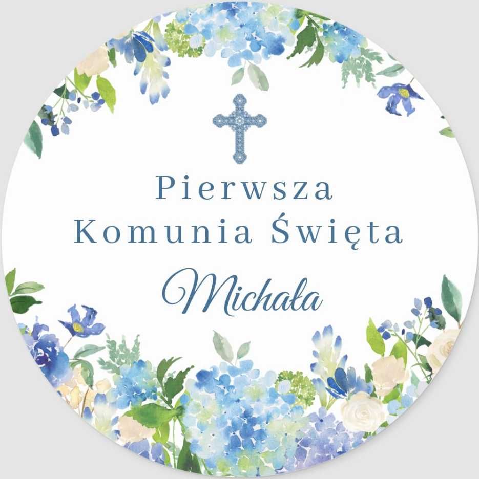 Opłatek na tort - KOMUNIA ŚWIĘTA - dla chłopca i dziewczynki - 20cm