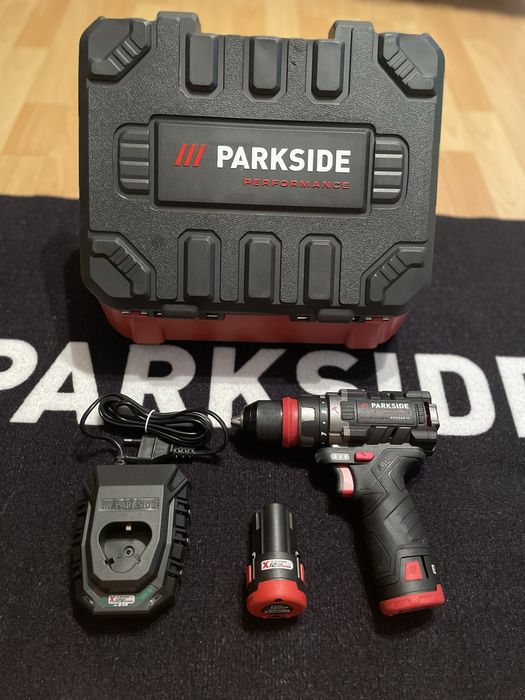 Wkrętarko wiertarka Parkside Performance 12v+2ah x 2+ładowarka