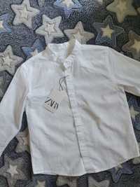 Biała koszula Zara kołnierz stójka 116 cm nowa