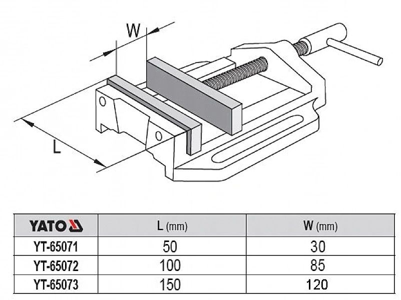 Imadło Maszynowe Do Wiertarki Stołowej 50 Mm Yato