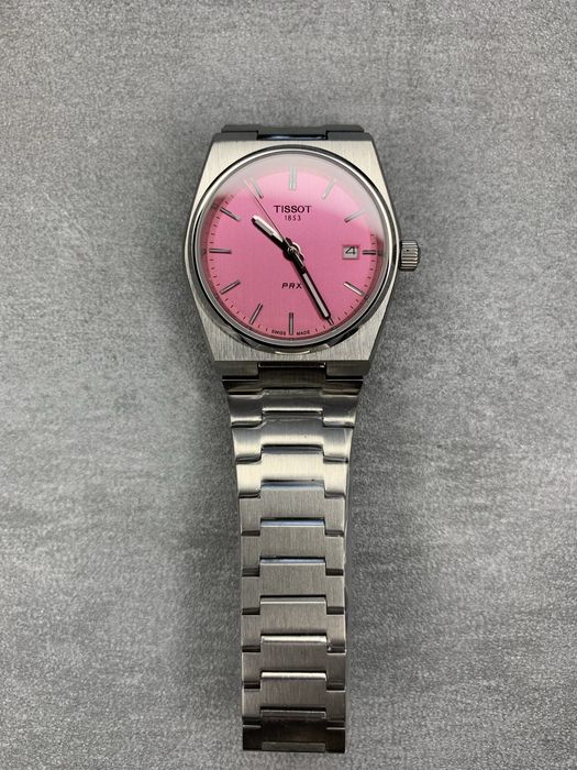Годинник Tissot PRX 35мм рожеві, швейцарские часы Тисо розовые