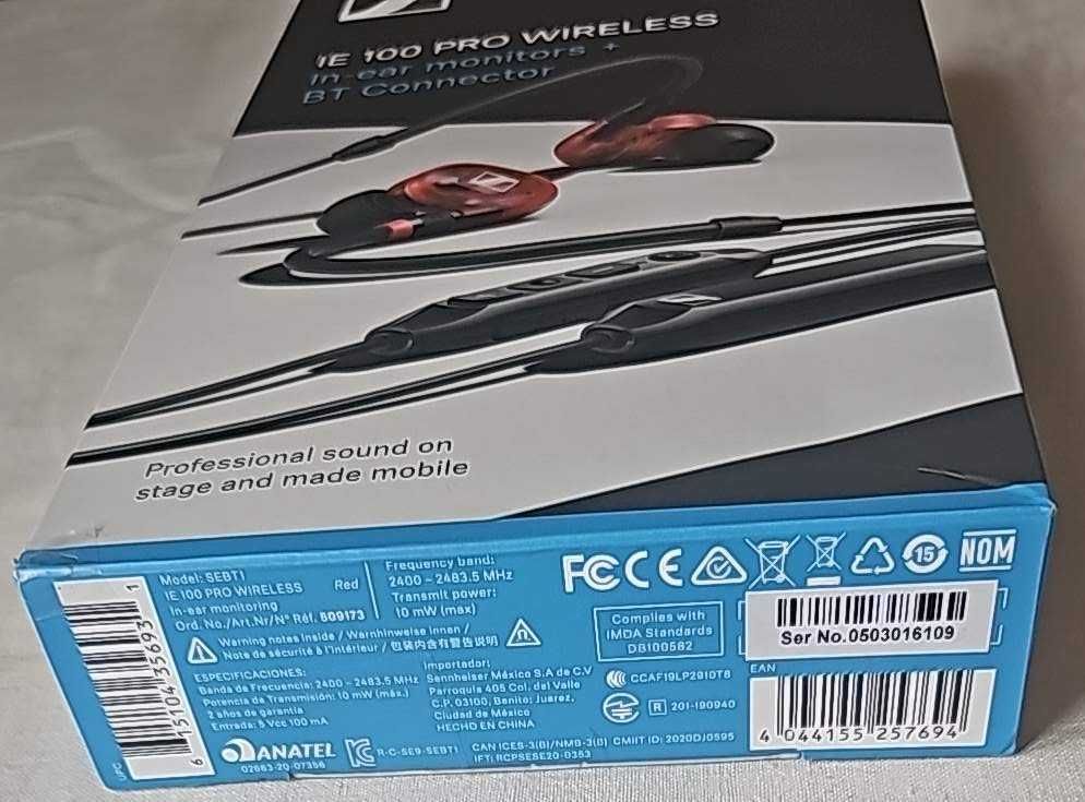 Słuchawki Sennheiser IE 100 PRO BT + kabel, pełny zestaw, tania wys.