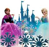 Topper Elsa Anna Frozen Zamek 5 szt. Płatki Śniegu i
