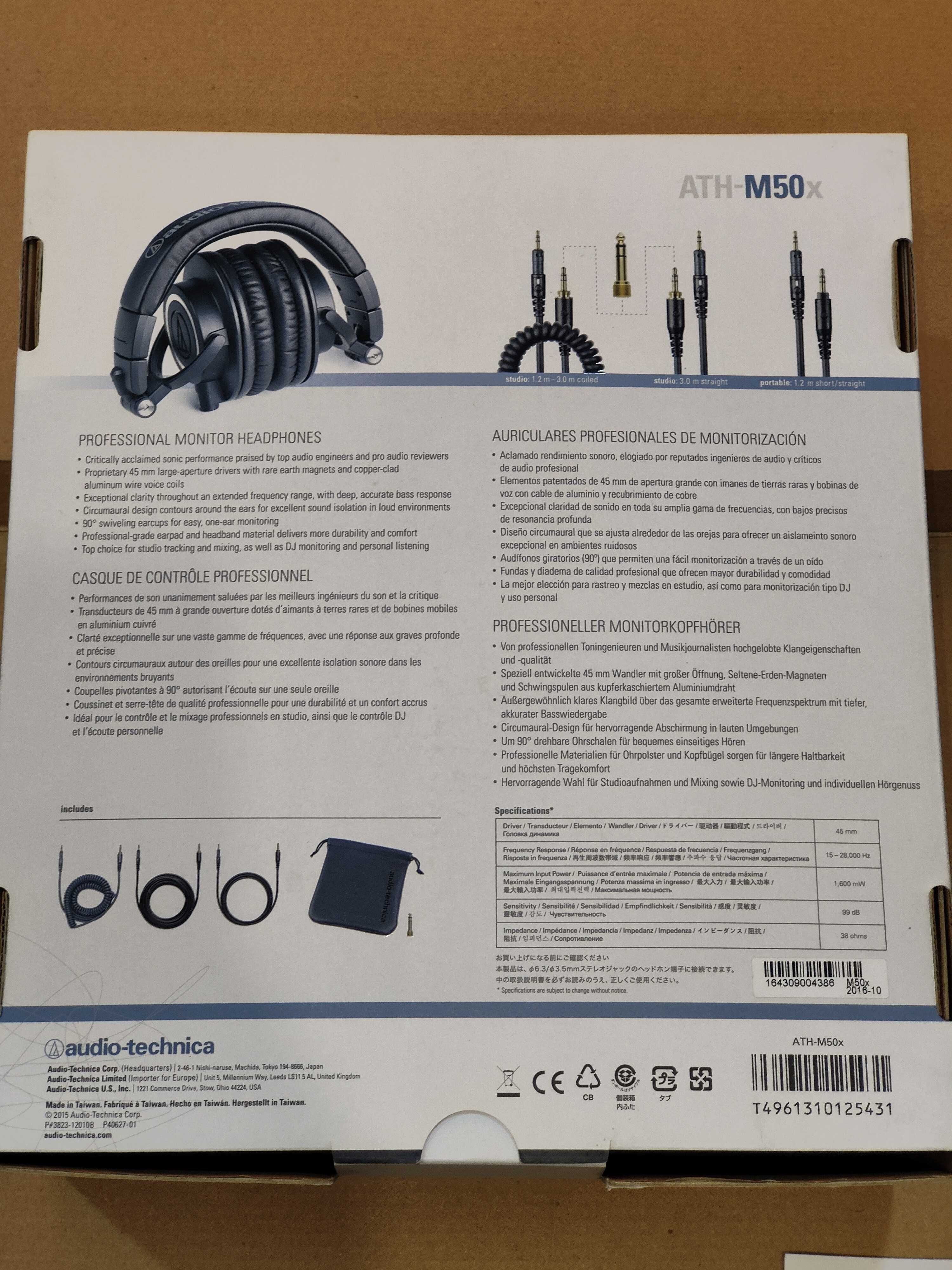 Audiotechnica ATH M50X  Оригинал. (Bluetooth-ресивер  в комплекте)