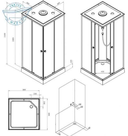 Душовий бокс Am.Pm X-Joy Square 90x90 W94C-403-090MT