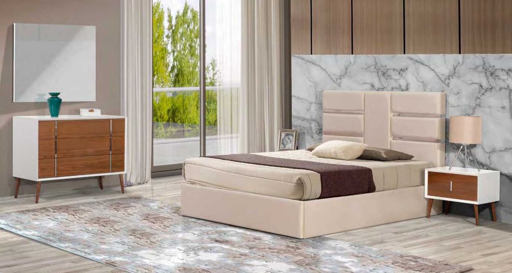 Cama estofada nova com colchão + estrado Fabricantes