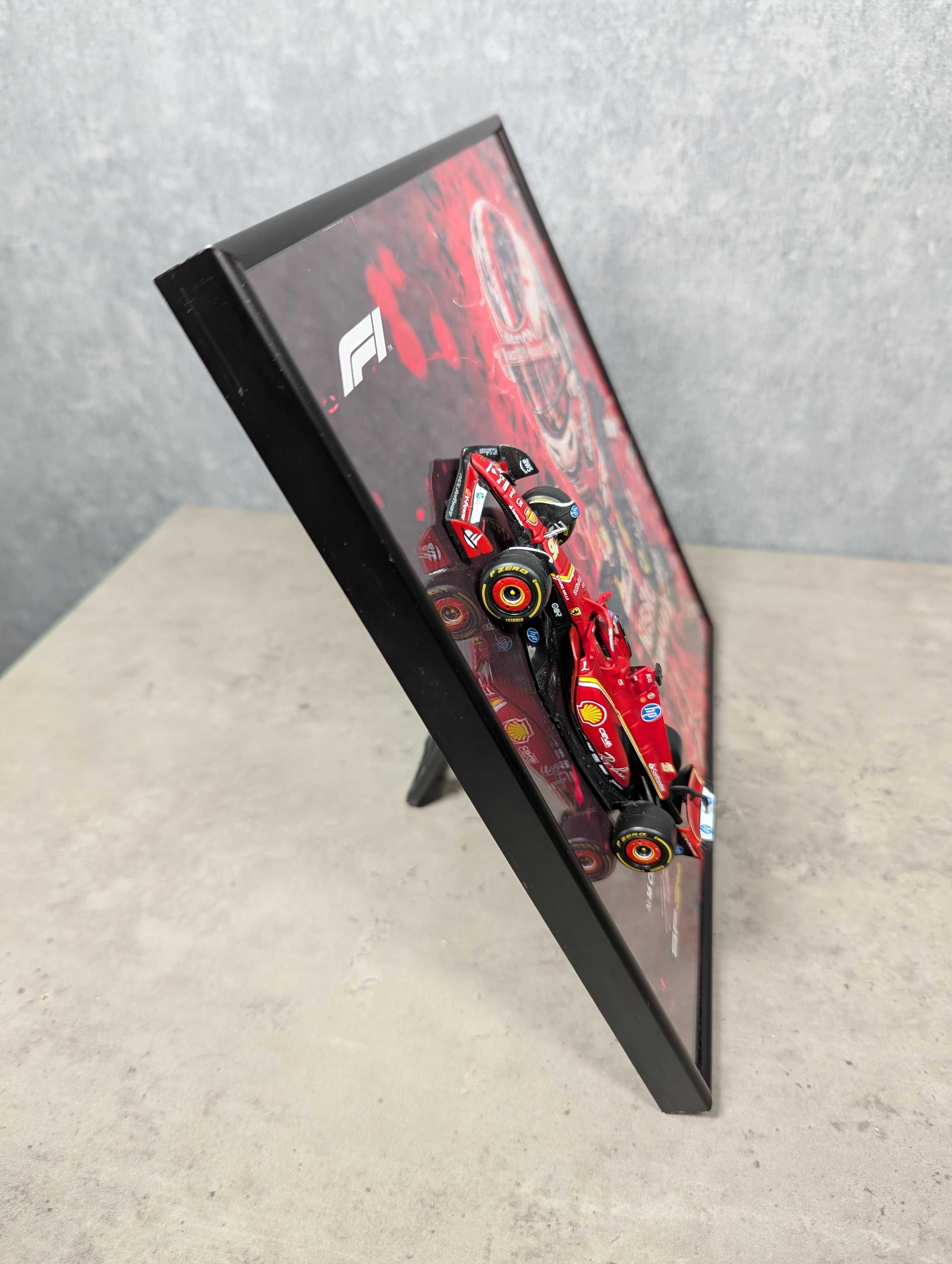 Рамка 2в1 25x25см Bburago F1 Ferrari SF24 #16 Charles Lecler Формула 1