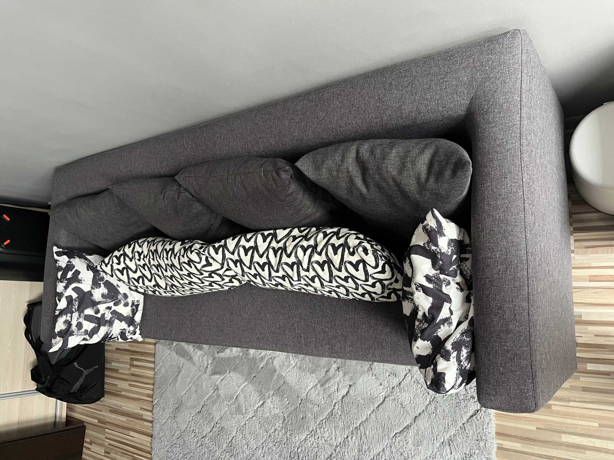 Kanapa Sofa 170 x 67 cm tkanina odcienie szarości