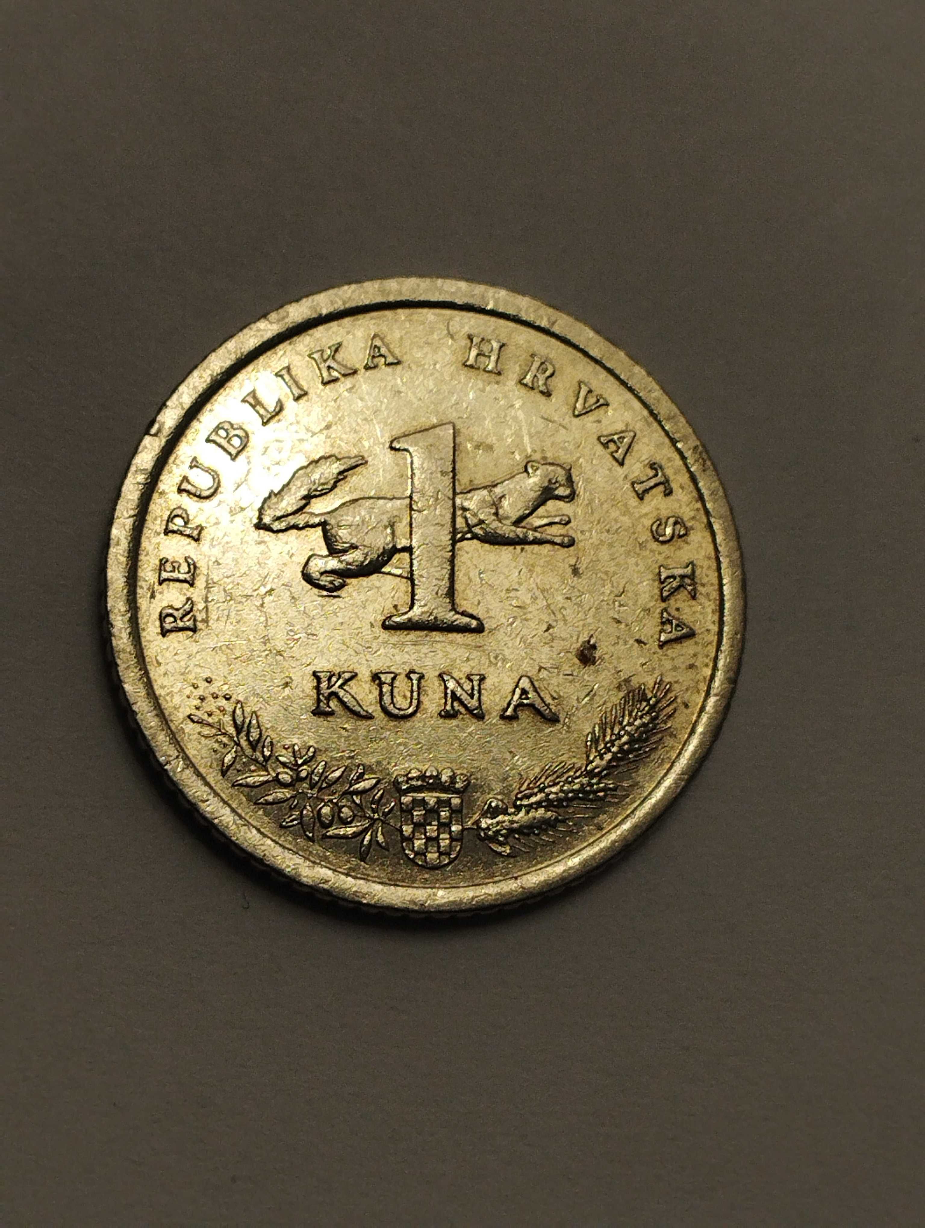 Sprzedam monetę Chorwacja 1 kuna 2001r. stan bdb.