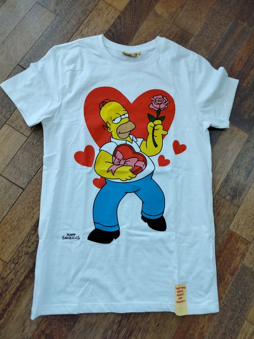 T-shirt roz S biały z The Simpson