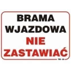 Tablica Mała 10*20Cm Brama Nie Zastawiać