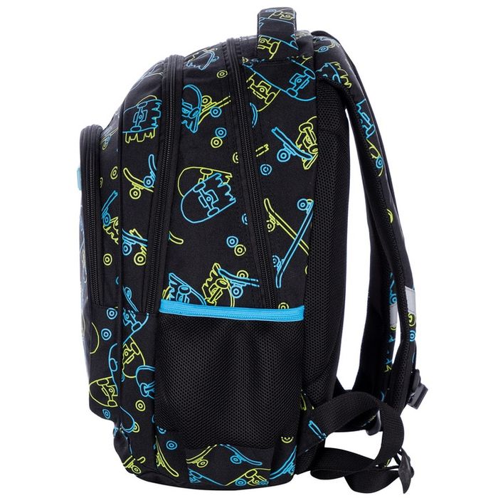 Plecak Trzykomorowy Astrabag Z Motywem Deskorolek Świecących W Ciemnoś