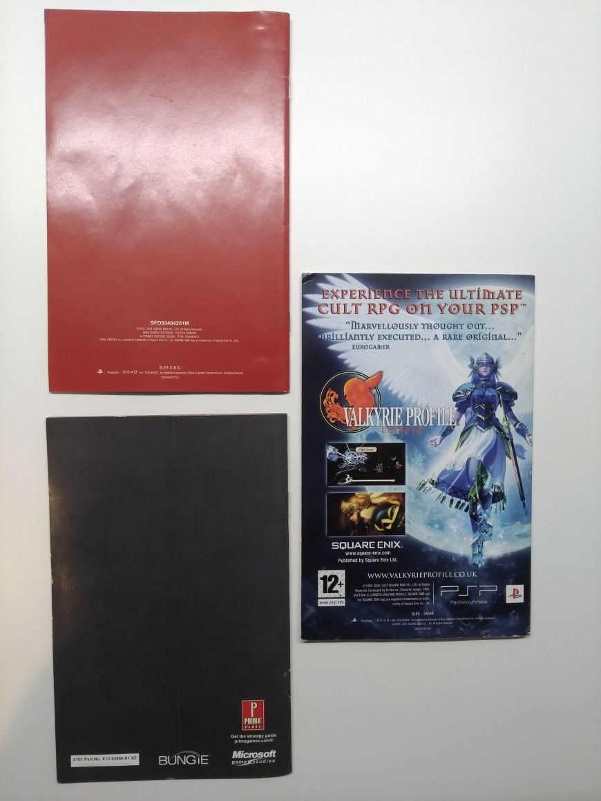 Manuais Ps2 e Xbox 360 Final Fantasy X-2, Halo3 e Valkyrie Profile 2 S