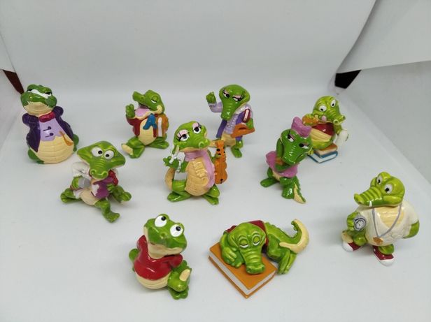 Kolekcja figurki Kinder cała seria pełna krokodyli w szkole krokodyle