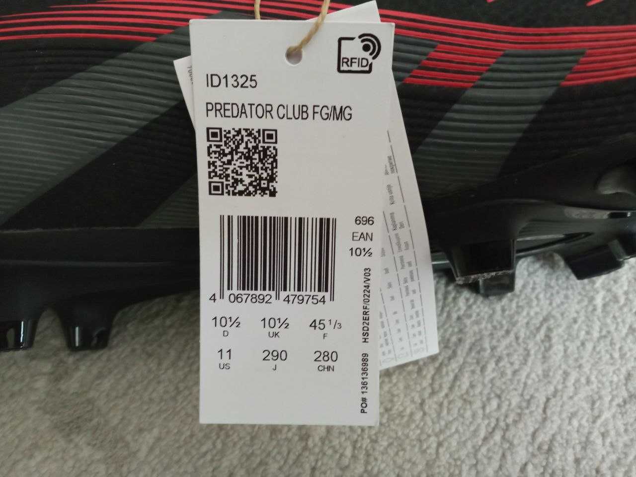 Оригінал Adidas Predator Club ID1325 бутси футбол
