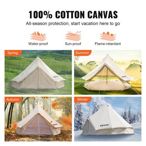 3m Bell Tent Outdoor Glamping Tenda de lona Tenda de algodão