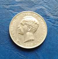 500 réis 1908, Rei D. Manuel II (prata)