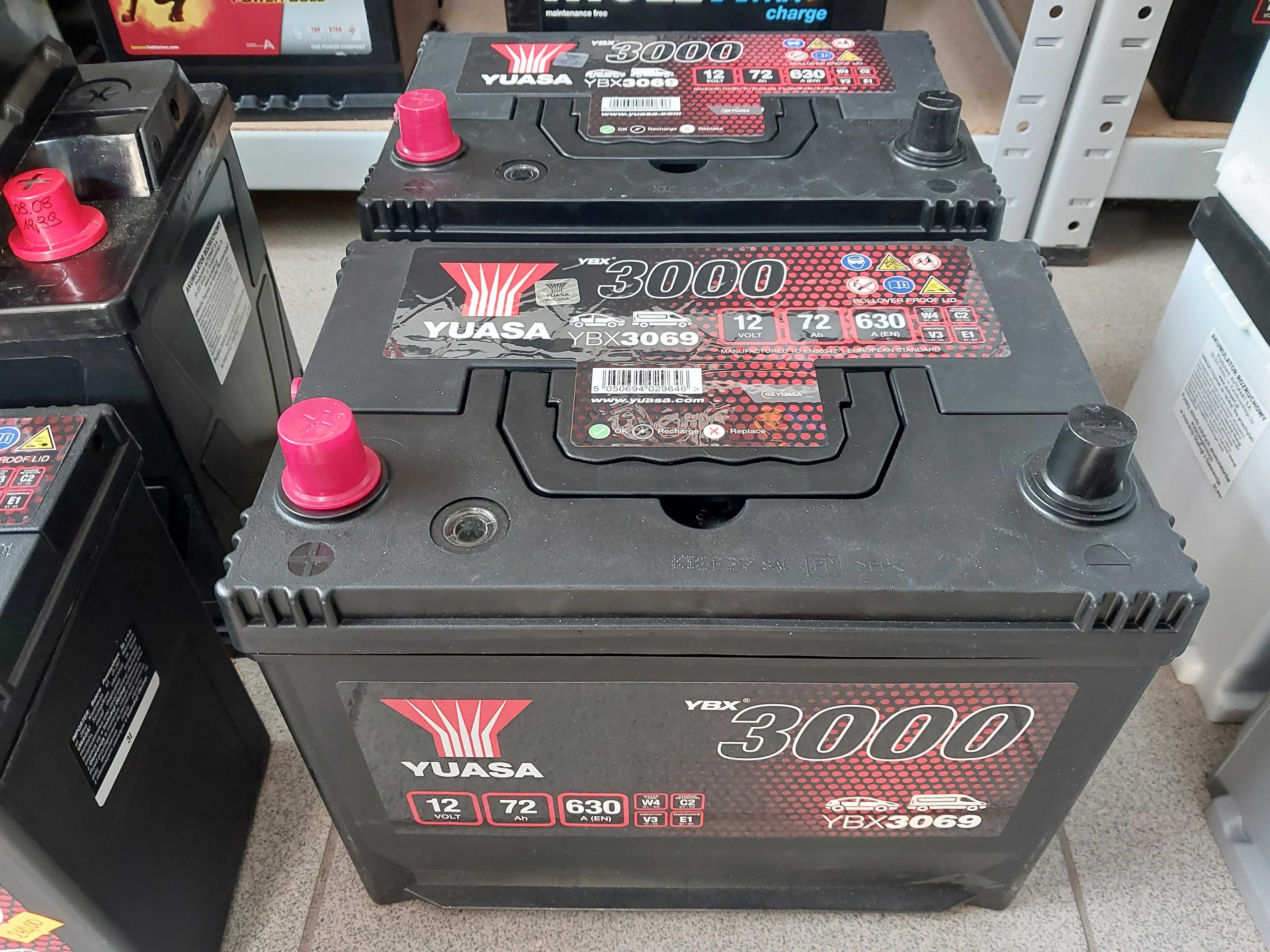 Akumulator Yuasa 60AH 640A P+, Wymiana w cenie