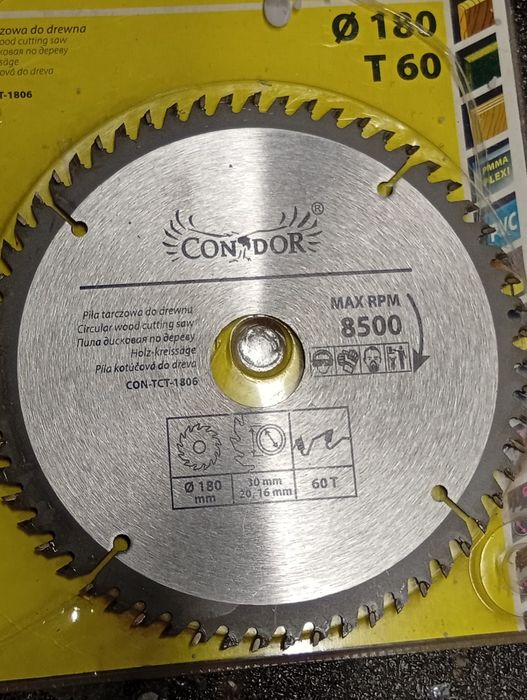 Tarcza zagłębiarki 180mm 60T nowa