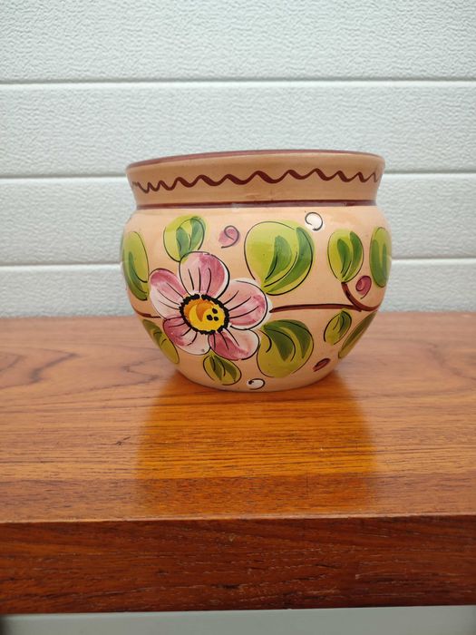 Ceramiczna Duża osłonka  ręcznie malowana - Włochy - vintage - V