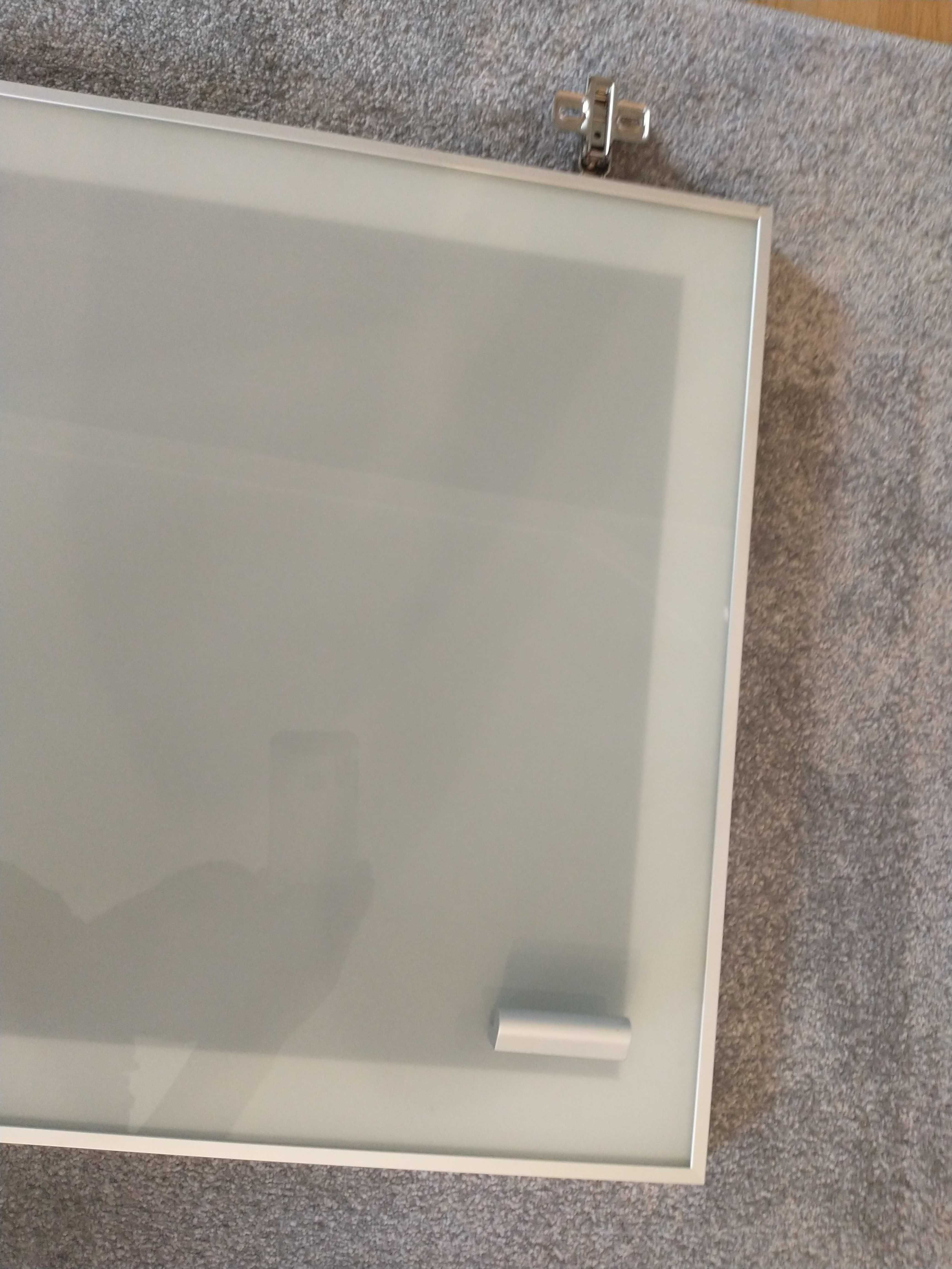 Fronty szafek aluminium 3 cm szkło mleczne Jak nowe ! 3 szt.
