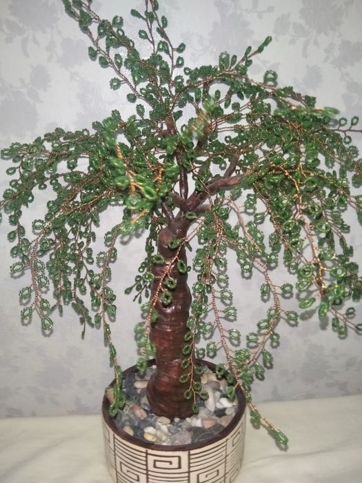 Велике дерево з бісеру. Вироби з бісеру. Декор