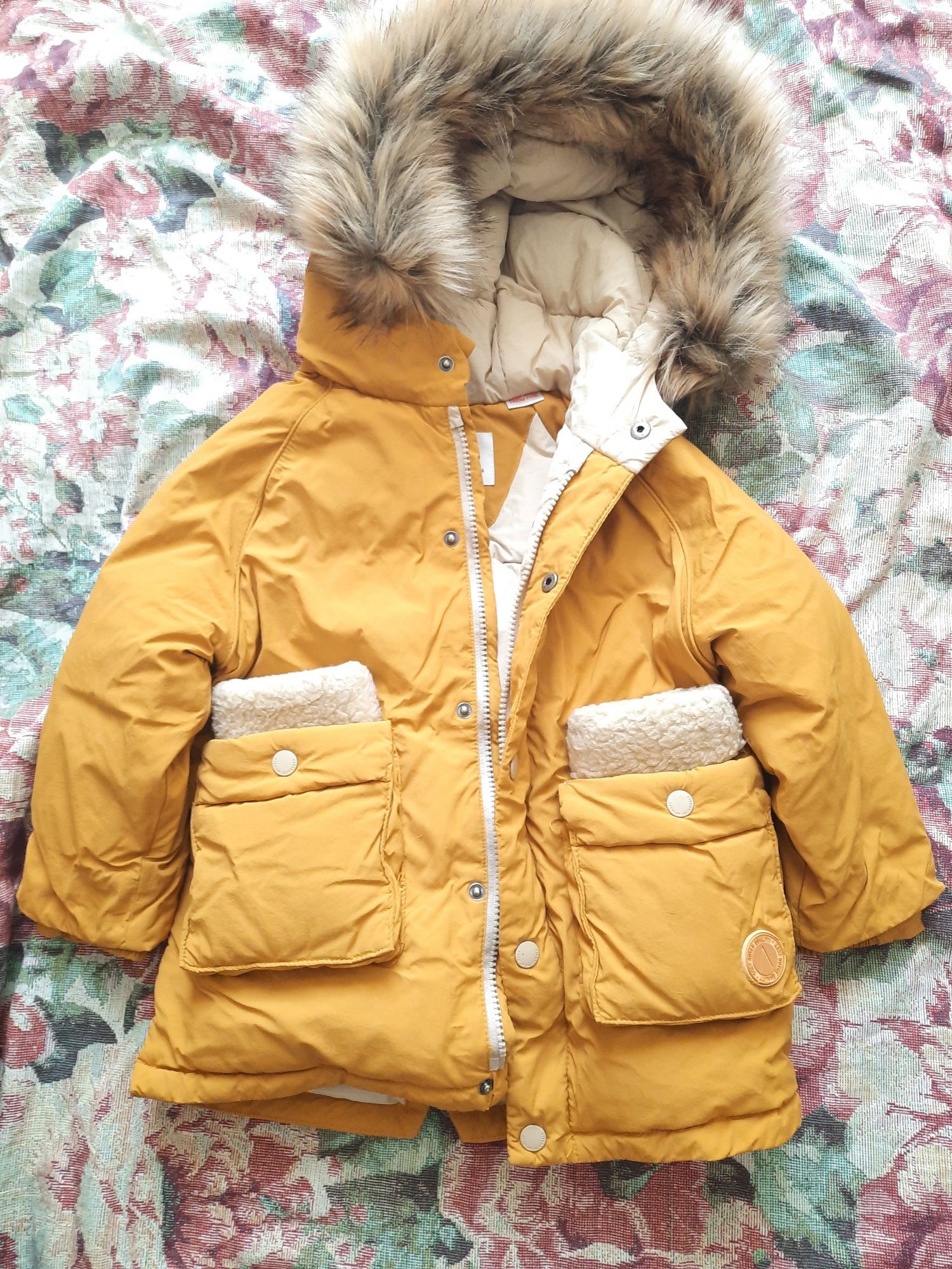 Зимовий дитячий пуховик курточка куртка zara 3-4 роки комплект
