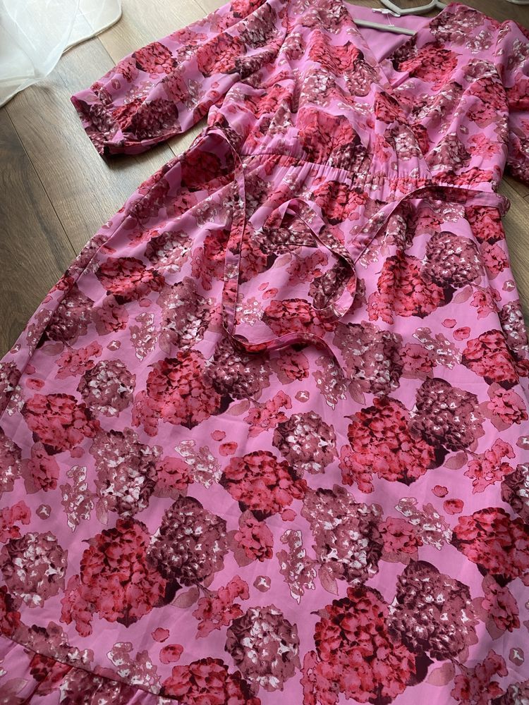 сукня максі святкова рожева платье