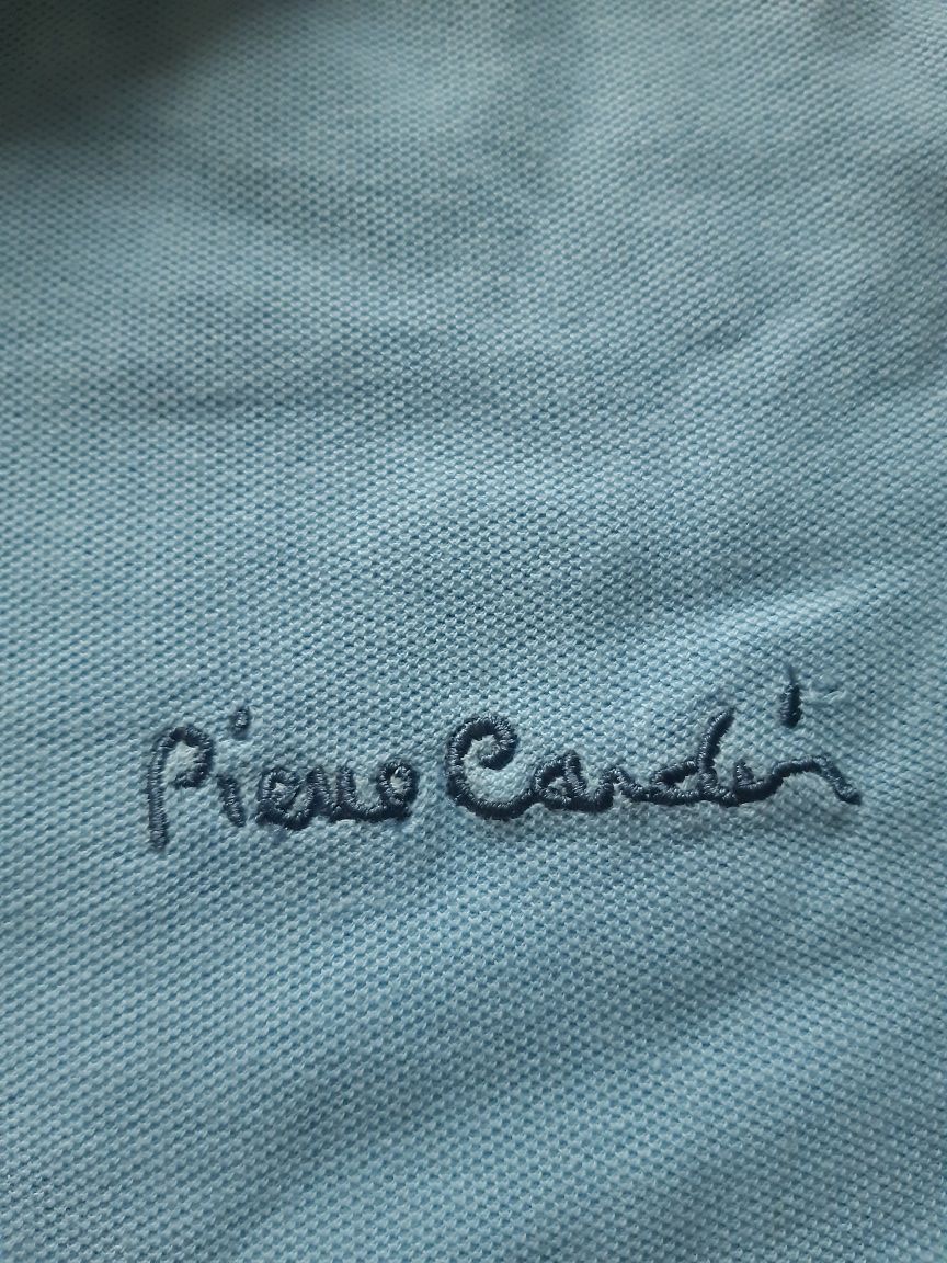 Pierre Cardin koszulka polo niebieska t-shirt L bawełna