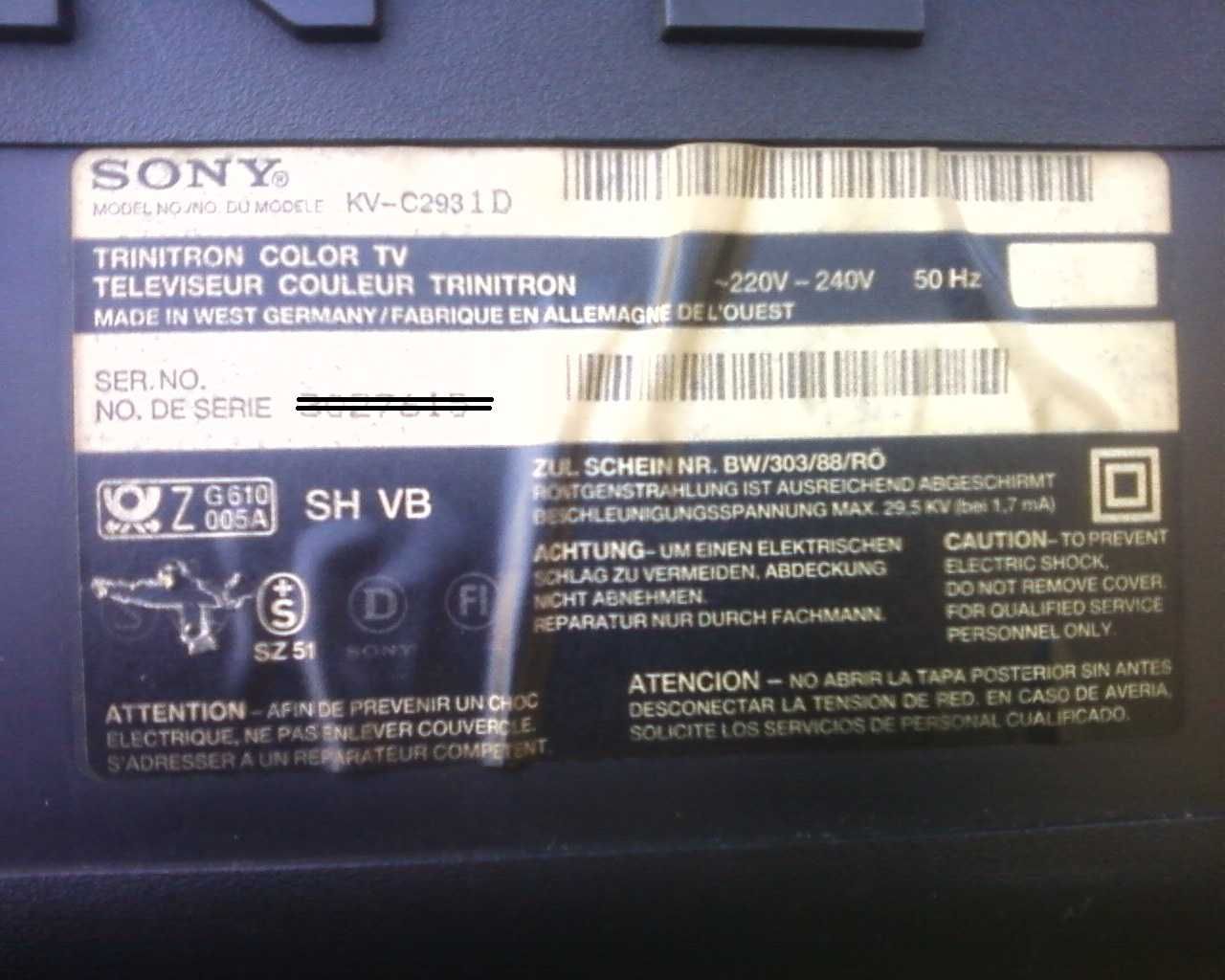 Sony TV 70cm Stereo
