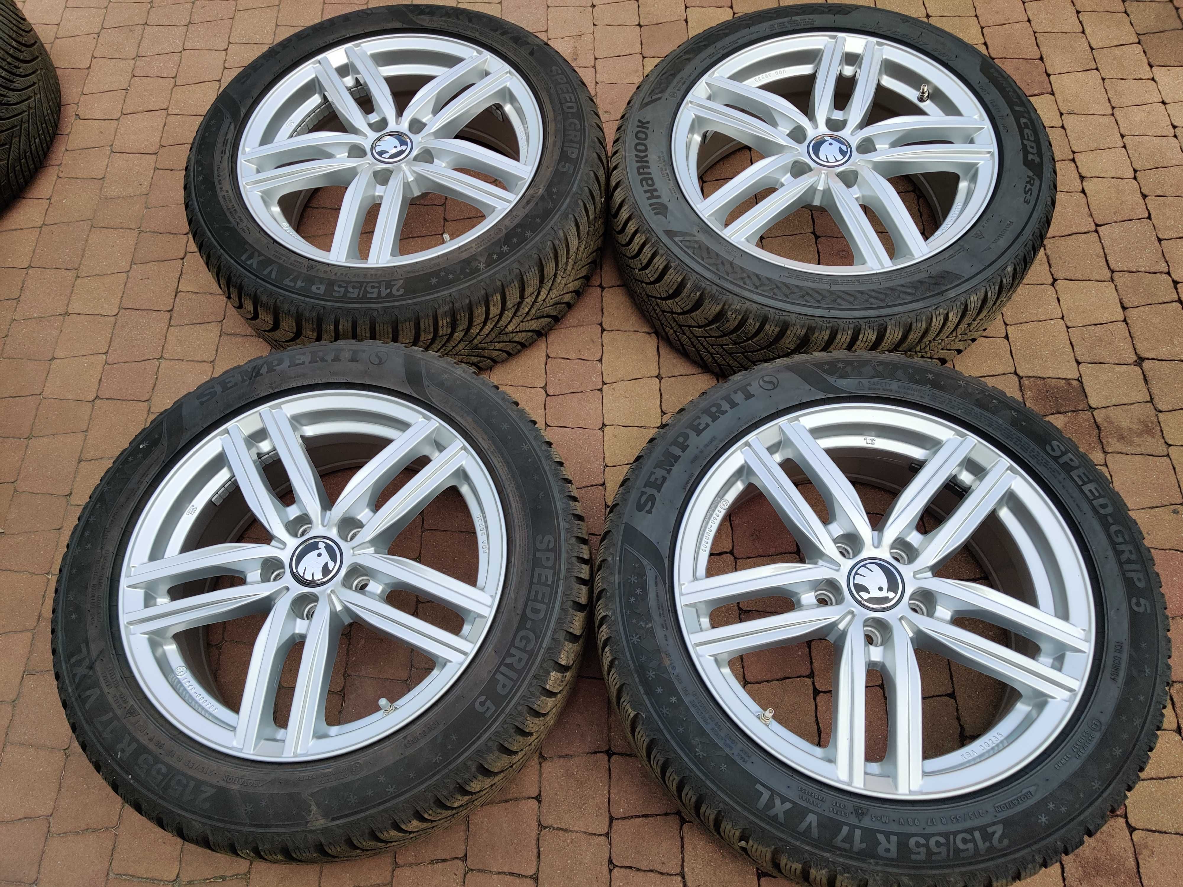 3535. Koła letnie Passat B9 Superb 5x112 215/55/17 8/9mm jak nowe 2022
